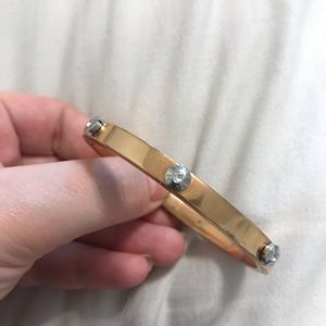 Henri Bendel Metal Rivet Bangle Bracelet